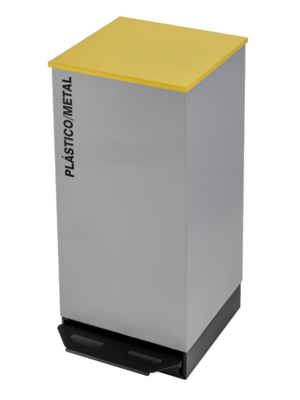 Single Ecopoint Recycling 60L with Pedal Painted Steel Plate